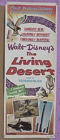 a522 LIVING DESERT insert movie poster '53 Walt Disney