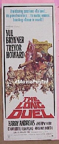 a528 LONG DUEL insert movie poster '67 Yul Brynner, Trevor Howard