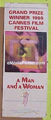 a553 MAN & A WOMAN insert movie poster '66 Aimee, Trintignant