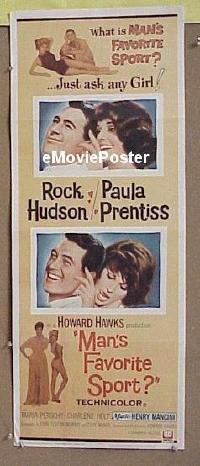 a562 MAN'S FAVORITE SPORT insert movie poster '64 Rock Hudson