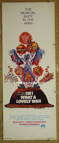 a652 OH WHAT A LOVELY WAR insert movie poster '69 WWI comedy!
