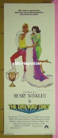 a667 ONE & ONLY insert movie poster '78 Henry Winkler, wrestling!