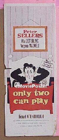a672 ONLY TWO CAN PLAY insert movie poster '62 Peter Sellers