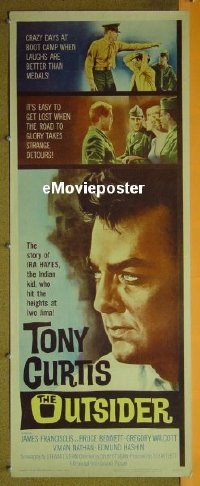 a678 OUTSIDER insert movie poster '62 Tony Curtis, Franciscus