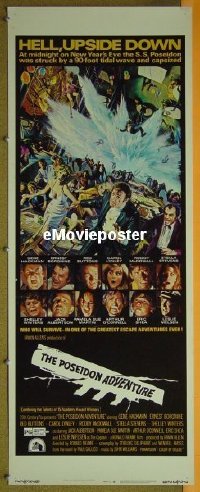 a723 POSEIDON ADVENTURE insert movie poster '72 Gene Hackman