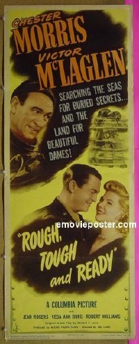 a780 ROUGH, TOUGH & READY insert movie poster '45 Chester Morris