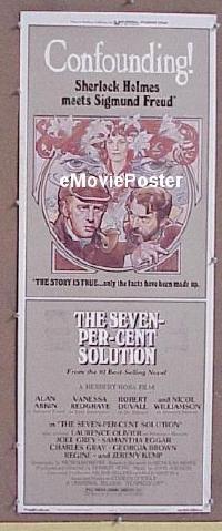 a814 SEVEN-PER-CENT SOLUTION insert movie poster '76 Sherlock Holmes