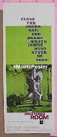 a836 SHUTTERED ROOM insert movie poster '66 Gig Young, Carol Lynley