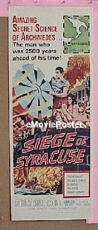 a837 SIEGE OF SYRACUSE insert movie poster '62 Brazzi, Louise