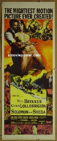 a855 SOLOMON & SHEBA insert movie poster '59 Yul Brynner