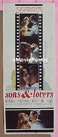 a860 SONS & LOVERS insert movie poster '60 DH Lawrence
