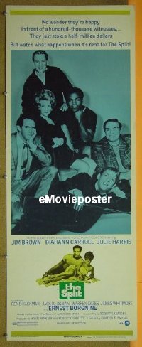 a874 SPLIT insert movie poster '68 Jim Brown, Gene Hackman