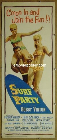 a907 SURF PARTY insert movie poster '64 Bobby Vinton