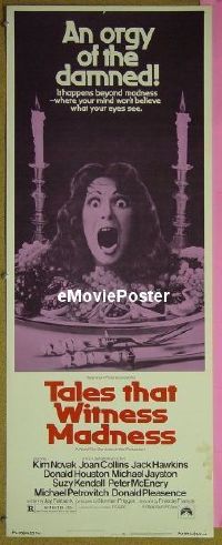 a920 TALES THAT WITNESS MADNESS insert movie poster '73 Kim Novak