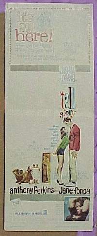 a921 TALL STORY insert movie poster '60 Anthony Perkins, basketball!