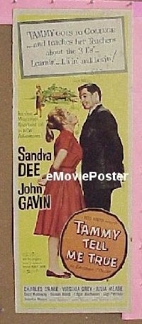a923 TAMMY TELL ME TRUE insert movie poster '61 Sandra Dee