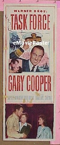 a934 TASK FORCE insert movie poster '49 Gary Cooper,Jane Wyatt