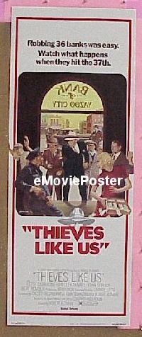 a955 THIEVES LIKE US insert movie poster '74 Keith Carradine