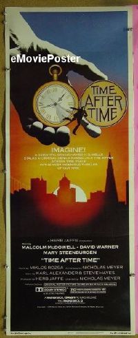 a974 TIME AFTER TIME insert movie poster '79 McDowell, Warner