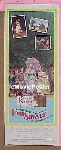 a980 TOM SAWYER insert movie poster '73 young Jodie Foster!