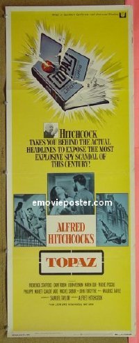 a985 TOPAZ insert movie poster '69 Hitchcock, Forsythe