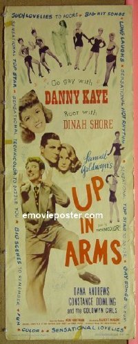 b012 UP IN ARMS insert movie poster R51 Danny Kaye, Dinah Shore