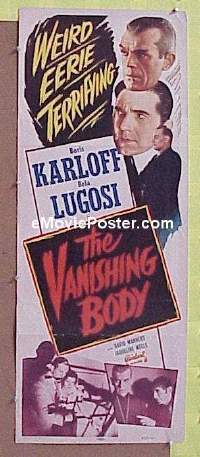 #005 VANISHING BODY insert R53 Karloff,Lugosi 
