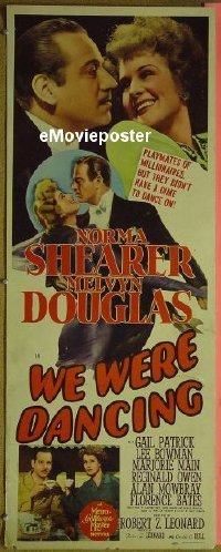 b042 WE WERE DANCING insert movie poster '42 Norma Shearer, Douglas