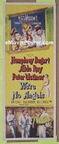 b046 WE'RE NO ANGELS insert movie poster '55 Humphrey Bogart