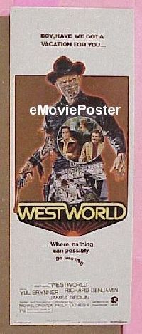 b048 WESTWORLD insert movie poster '73 Yul Brynner, James Brolin