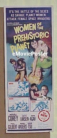 b072 WOMEN OF THE PREHISTORIC PLANET insert movie poster '66 sexy!