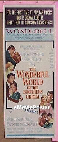 b074 WONDERFUL WORLD OF THE BROTHERS GRIMM insert movie poster '62