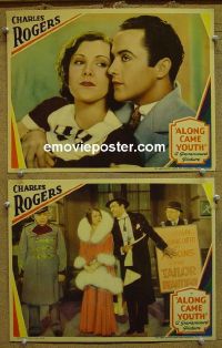 #1242 ALONG CAME YOUTH 2 lobby cards '30 Buddy Rogers