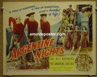 #9054 ARGENTINE NIGHTS Title Lobby Card R40s Ritz & Andrews