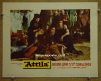 #1448 ATTILA lobby card #3 '58 Quinn, Sophia Loren
