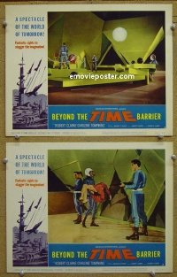 #1249 BEYOND THE TIME BARRIER 2 lobby cards '59 Ulmer