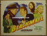 #9078 BLACKMAIL Title Lobby Card '47 film noir!