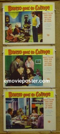 #1193 BONZO GOES TO COLLEGE 3 lobby cards '52 football