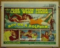 #9085 BOY ON A DOLPHIN Title Lobby Card '57 Ladd, Loren