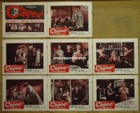 #7309 CAGED 8 LCs '50 Eleanor Parker 