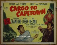 K076 CARGO TO CAPETOWN title lobby card '50 Broderick Crawford, Drew