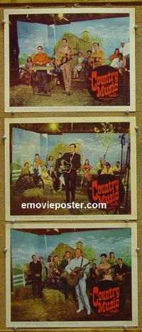 #1195 COUNTRY MUSIC ON BROADWAY 3 lobby cards '64