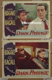 #339 DARK PASSAGE 2 LCs '47 Bogart, Bacall 