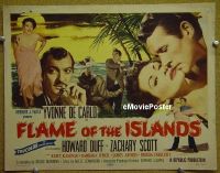 C239 FLAME OF THE ISLANDS title lobby card '55 De Carlo