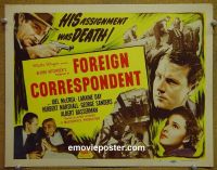#9148 FOREIGN CORRESPONDENT Title Lobby Card R48 Hitchcock