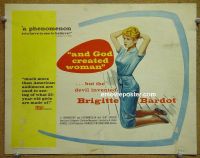 #9048 AND GOD CREATED WOMAN Title Lobby Card '57 Bardot
