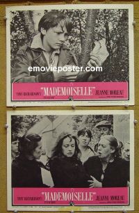 #1298 MADEMOISELLE 2 lobby cards '66 Jeanne Moreau