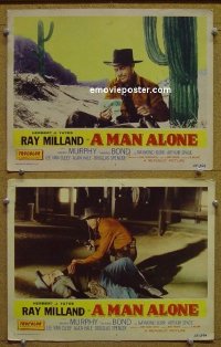 #5938 MAN ALONE 2 LCs '55 Ray Milland 