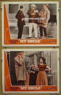 #1309 MON ONCLE 2 lobby cards '58 Jacques Tati, Mr Hulot
