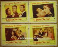 #1179 PERFECT MARRIAGE 4 lobby cards '46 Loretta Young